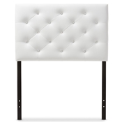 Baxton Studio Viviana Modern and Contemporary White Faux Leather Upholstered Button-Tufted Twin Size Headboard
